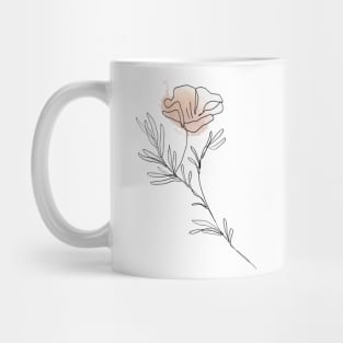 One Line Flower Botanical Abstract Mug